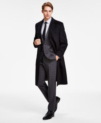 Men's Classic-Fit Solid Wool Blend Overcoats