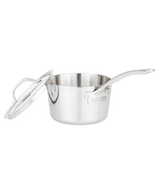 Contemporary 3-Ply Stainless Steel 2.4-Quart Sauce Pan with Glass Lid