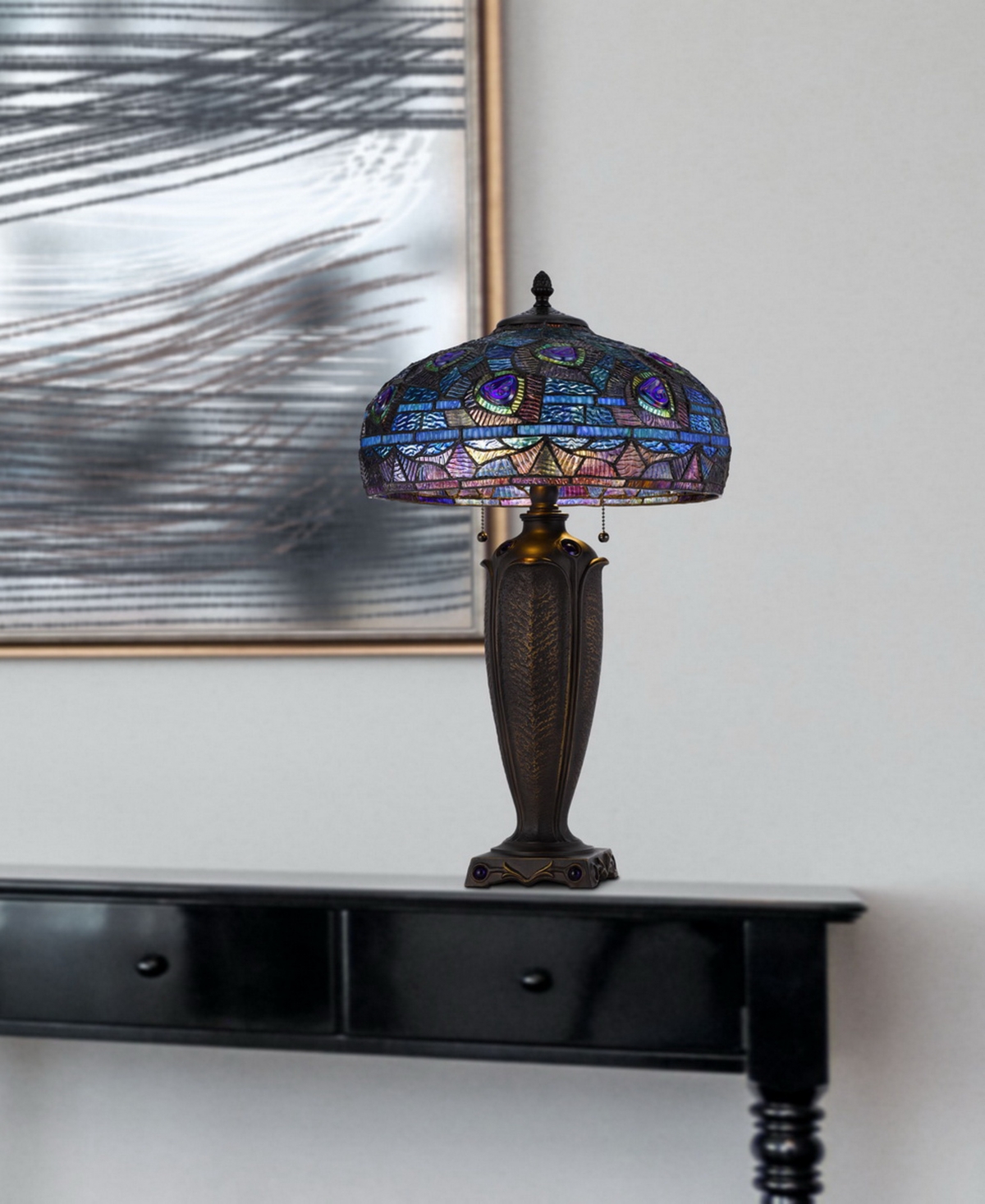 Cal Lighting 26" Height Metal And Resin Table Lamp In Dark Bronze