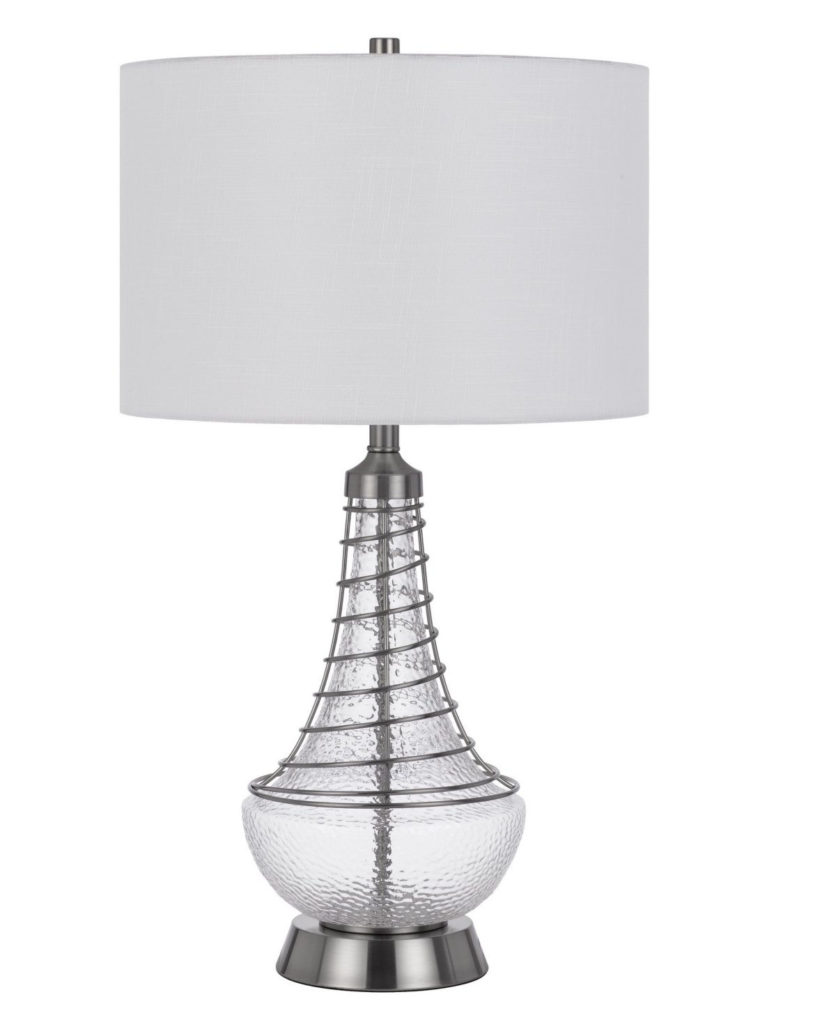Cal Lighting Baraboo 29.5" Height Glass Table Lamp In Brushed Steel,silver