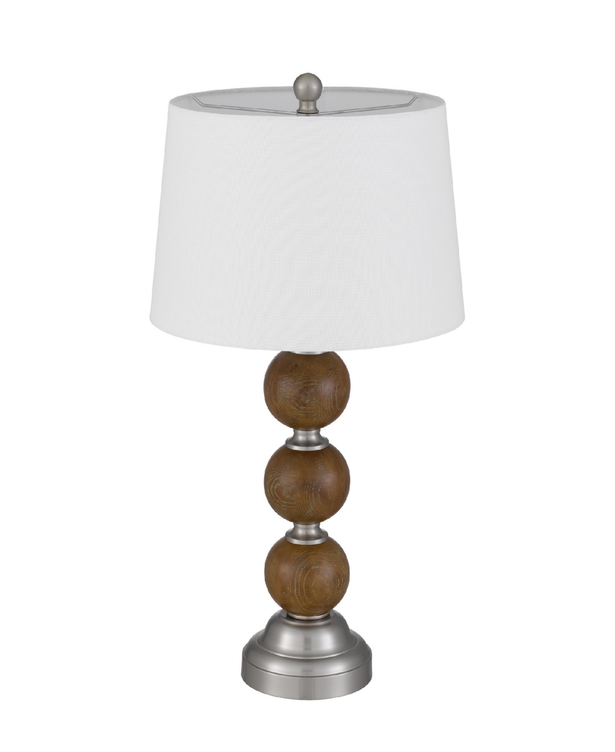 Shop Cal Lighting Grange 28.25" Height Resin Table Lamp Set In Justic Oak,brushed Steel