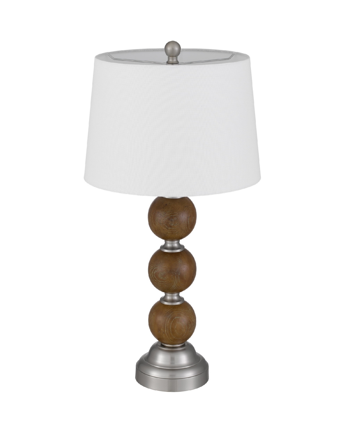 Cal Lighting Grange 28.25" Height Resin Table Lamp Set In Justic Oak,brushed Steel