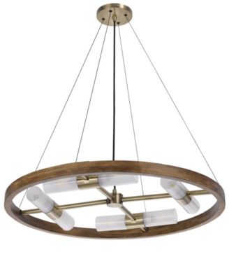 13" Height Wood and Metal Chandelier