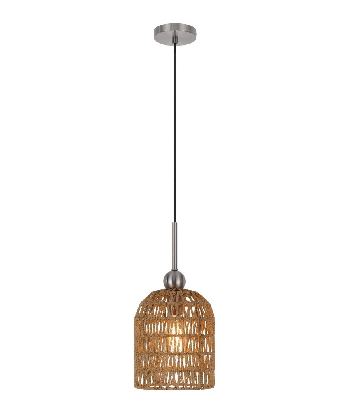 Cal Lighting 17.25" Height Fabric Pendant In Burlap