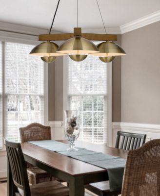 Lakeland 8.75" Height Metal and Wood Pendant