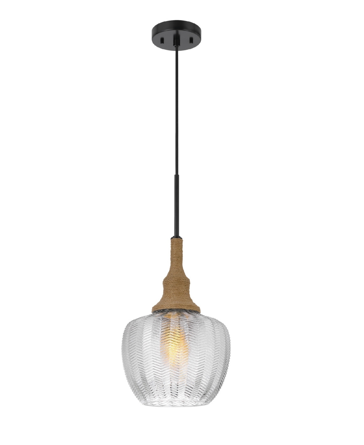 Shop Cal Lighting Monroe 1 Light 21" Height Pendant In Burlap,glass