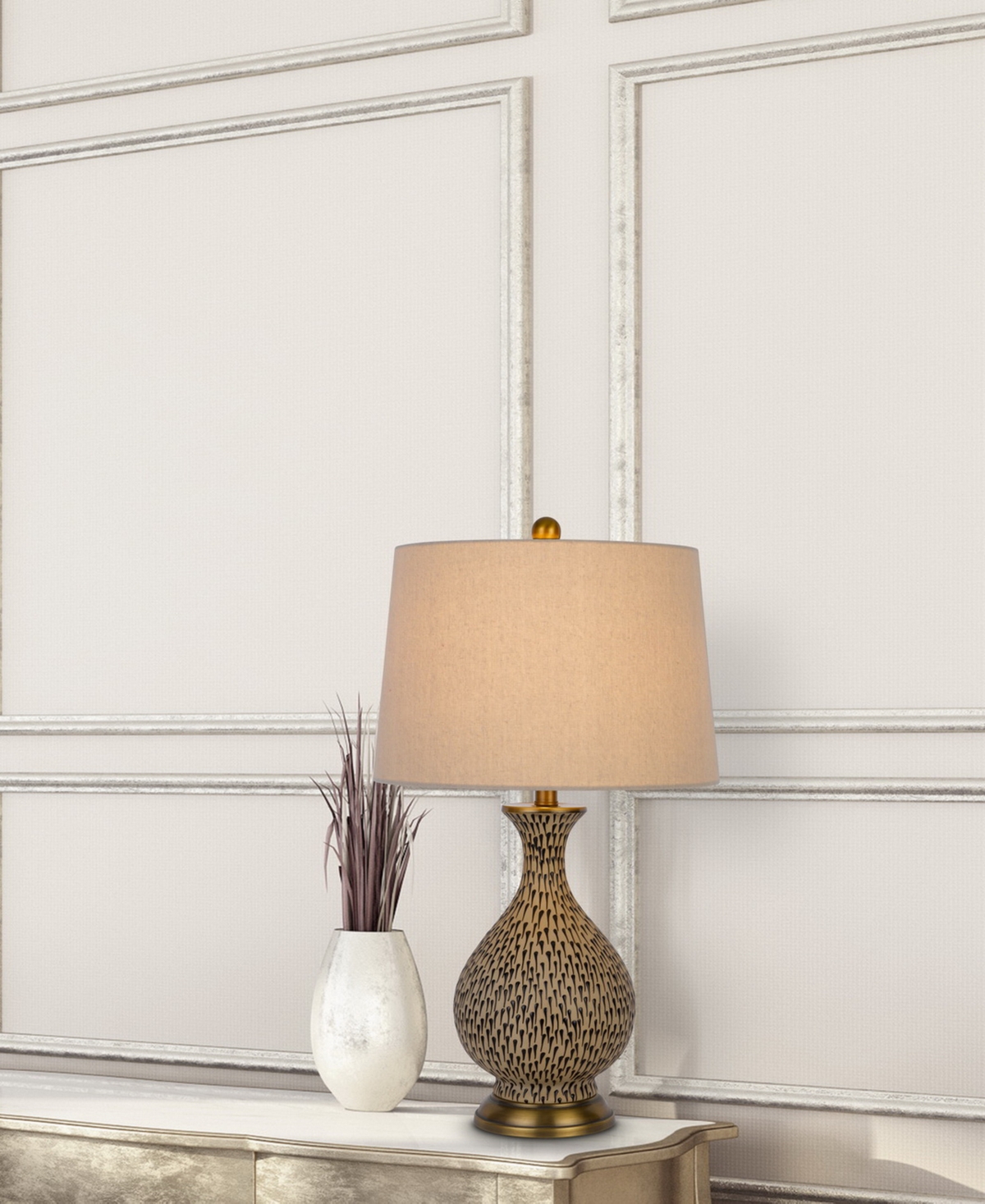 Cal Lighting Orivesi 26" Height Ceramic Table Lamp Set In Terra Cotta