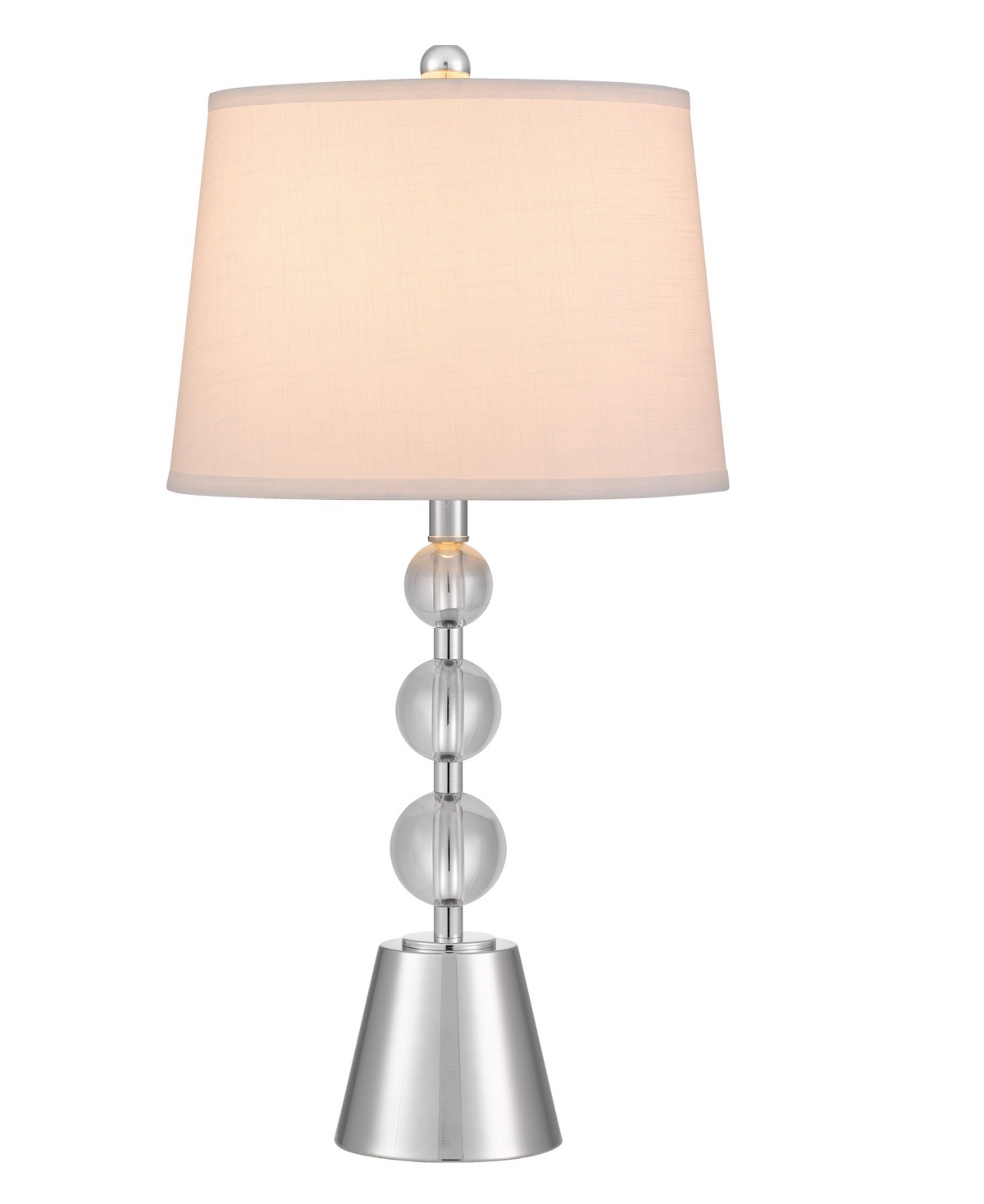 Shop Cal Lighting Amersfoort 28" Height Table Lamp Set In Brushed Steel,crystal