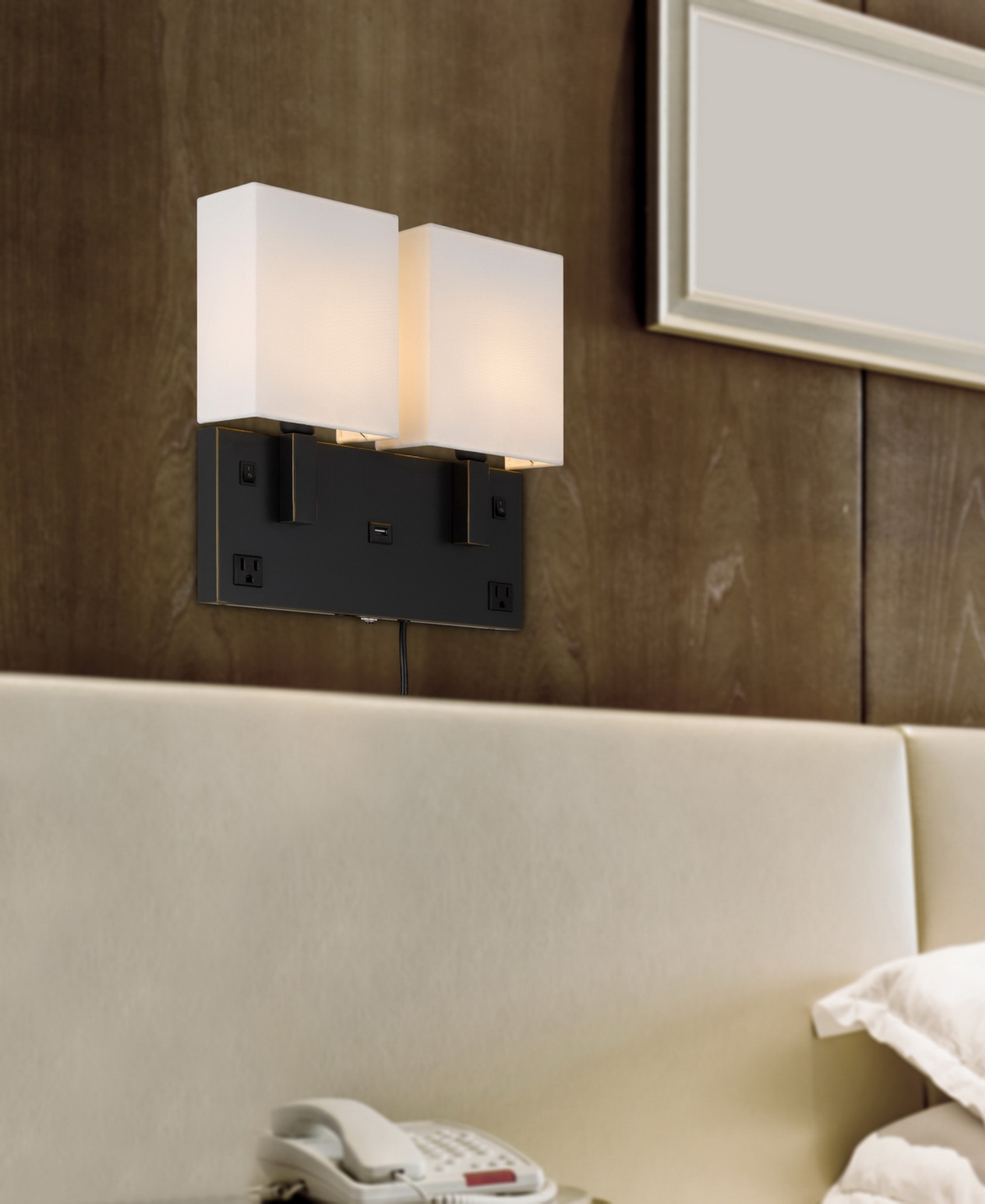 Cal Lighting 14" Height Metal Wall Lamp In Dark Bronze
