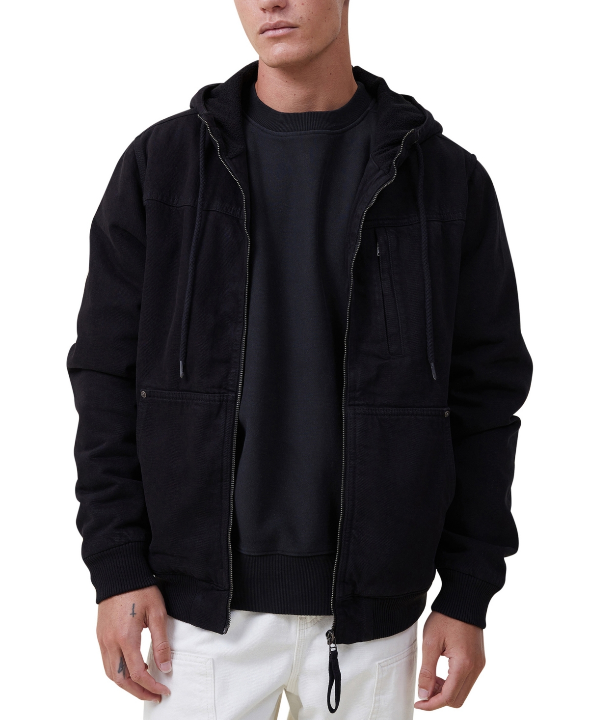 Cotton On Men's Hooded Carpenter Jacket In Black
