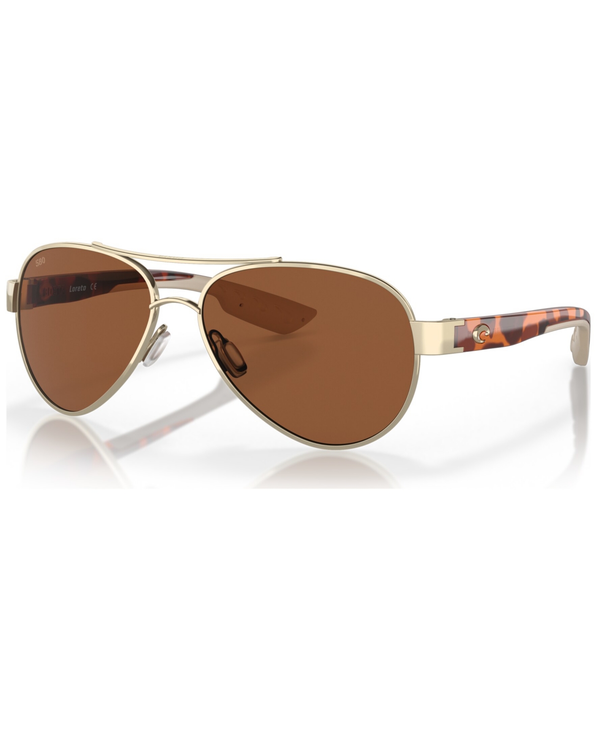 Costa Del Mar Unisex Loreto Polarized Sunglasses, Polar 6s4006 In Rose Gold