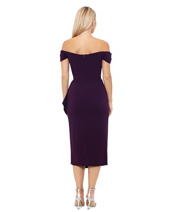 Betsy and adam off the shoulder scuba gown clearance
