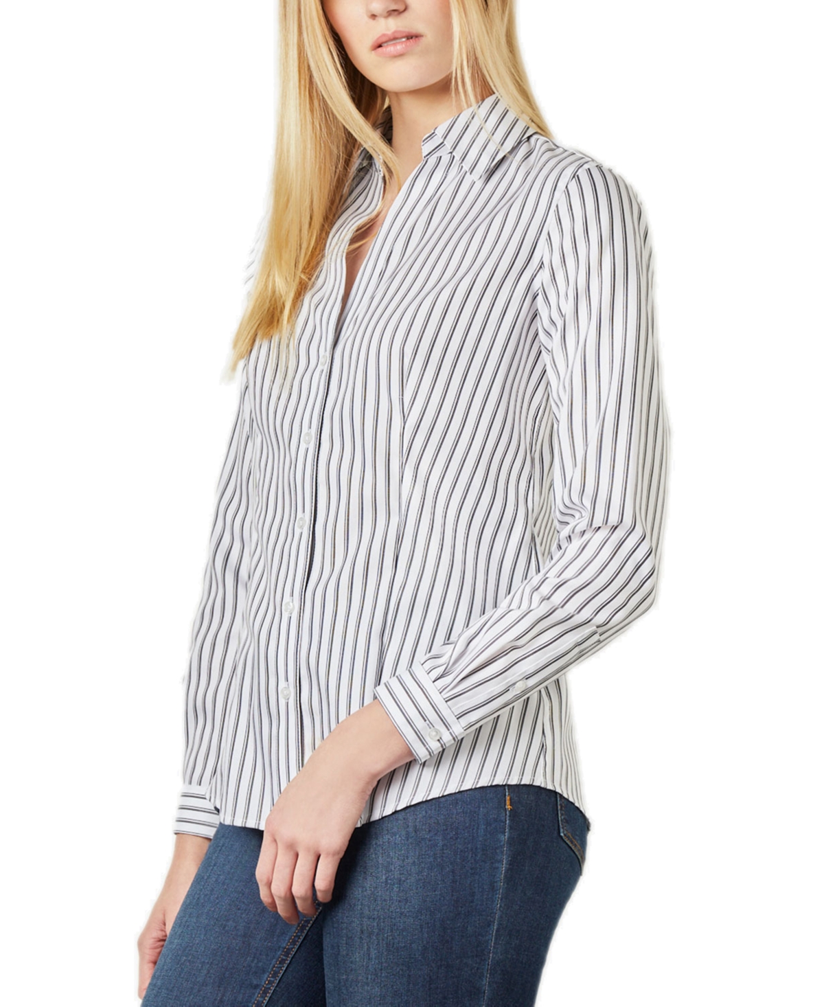 Shop Jones New York Women's Striped Poplin Relaxed-fit Shirt In Multi