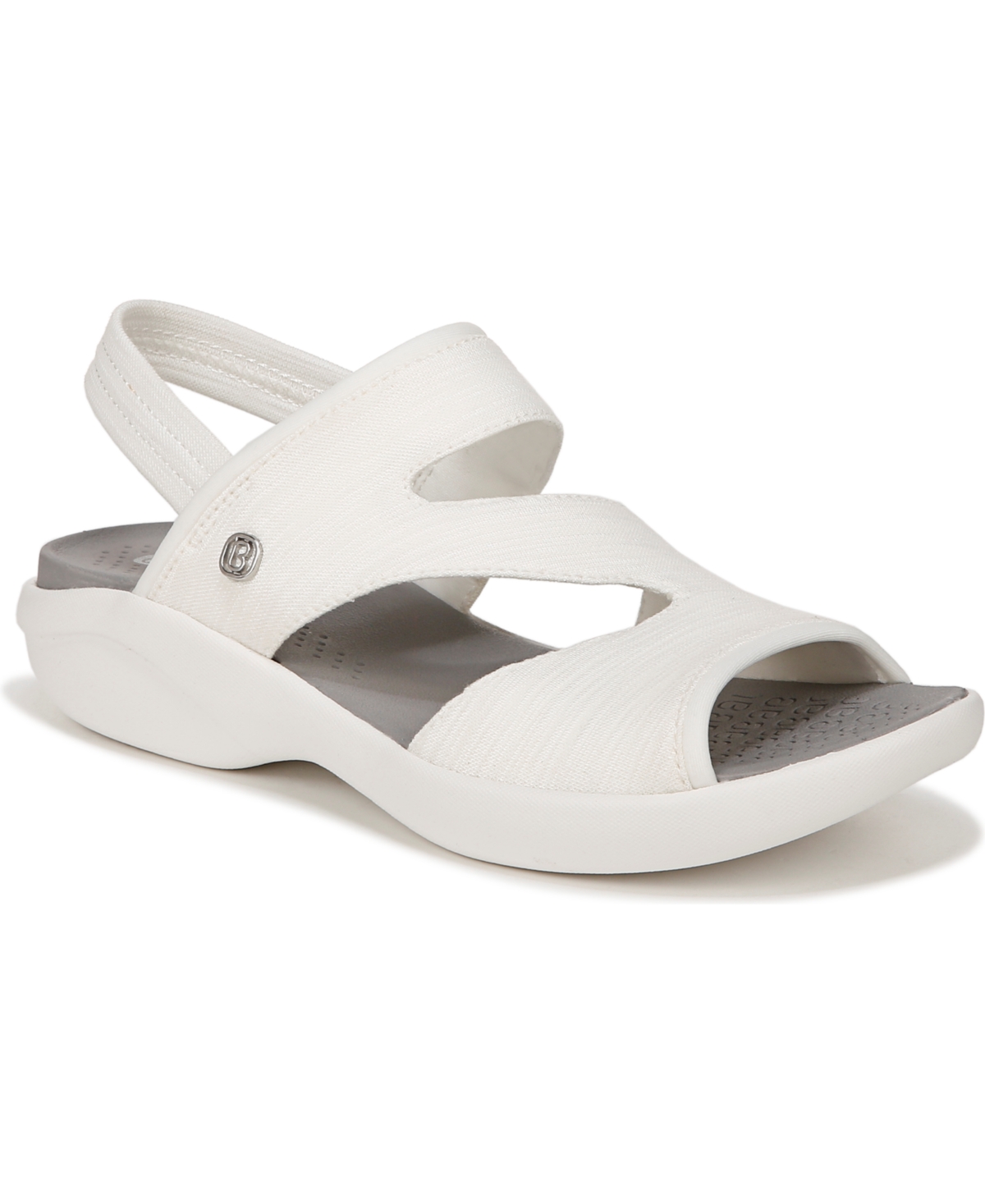 Bzees Cleo Washable Slingback Sandals In White Fabric