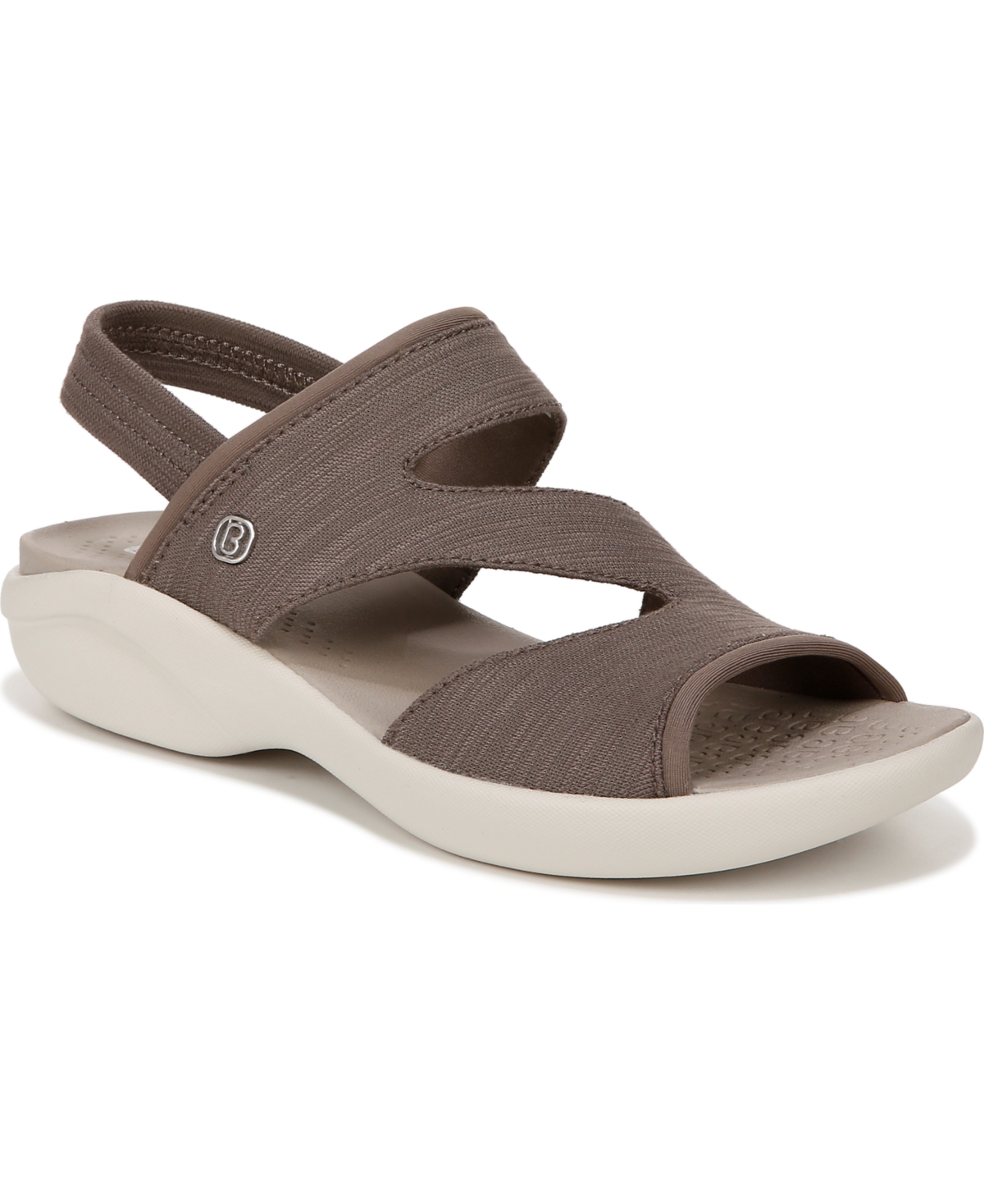 Shop Bzees Cleo Washable Slingback Sandals In Brown Fabric