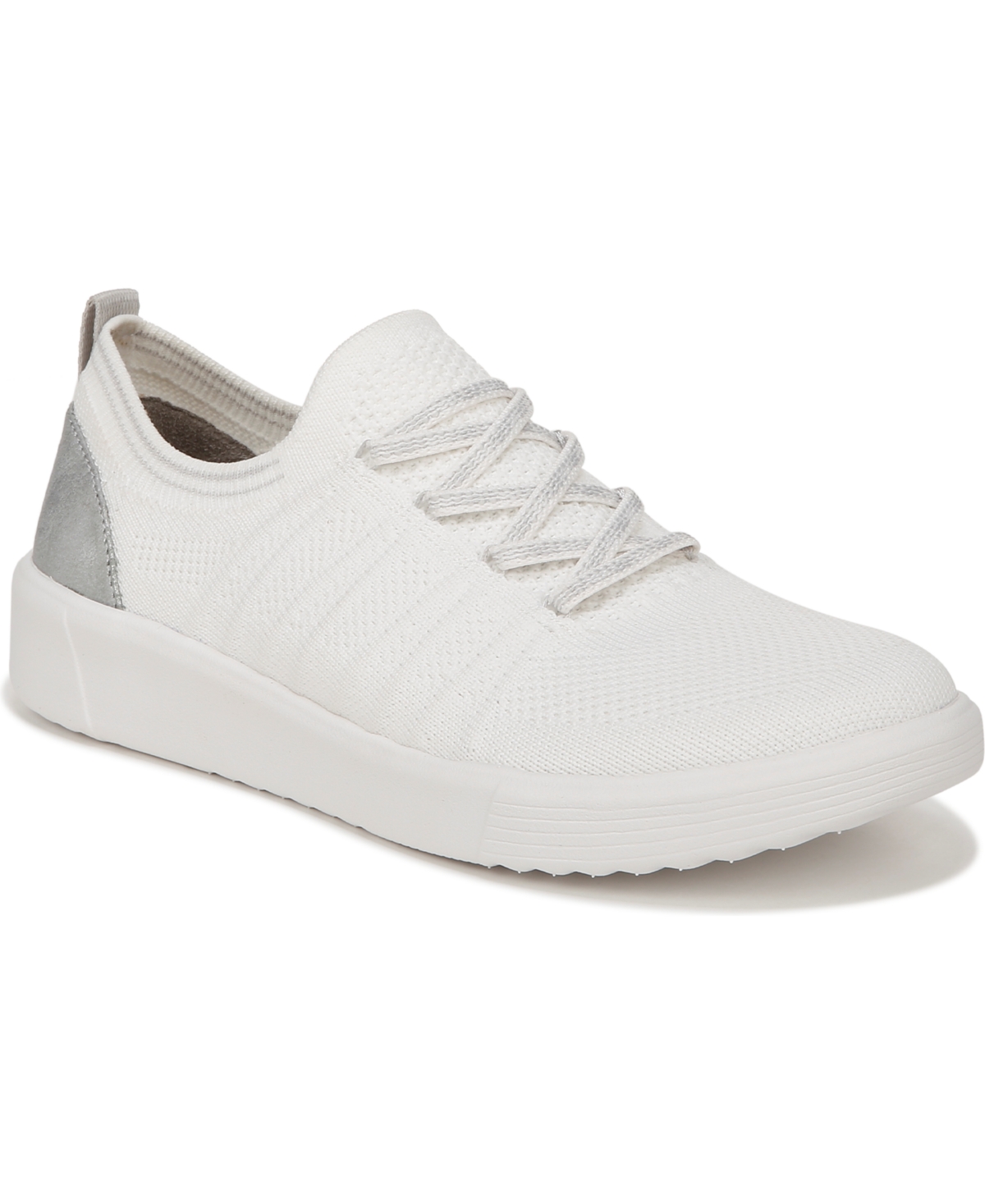 Bzees Premium March On Washable Slip-on Sneakers In White Knit Fabric