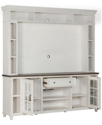 84" Dawnwood 3PC TV Console Set (84" Console, Hutch and Fireplace)