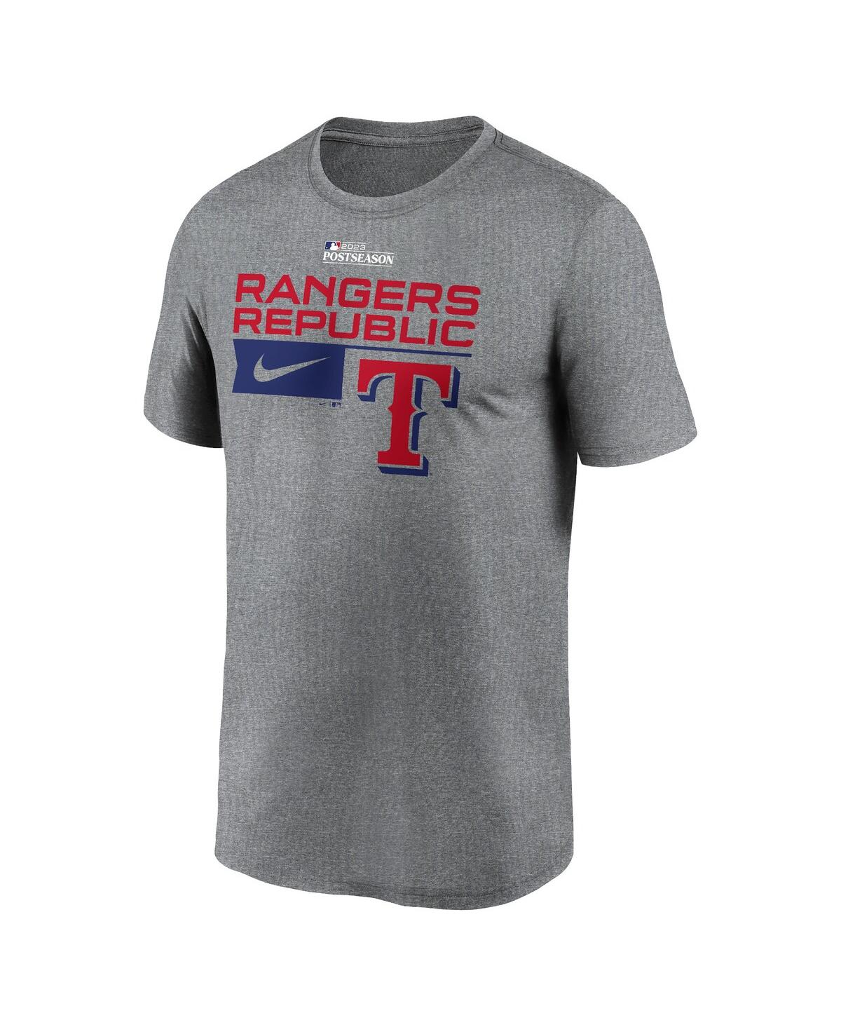 Shop Nike Men's  Heather Charcoal Texas Rangers 2023 Postseason Legend Performance T-shirt