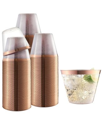 Tea Party Novelty BPA-Free Plastic Cups with Lids & Straws - 12 Ct.