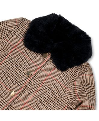 Girls Collared Fleece Swing Coat