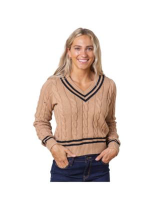 Women's Long Sleeve V-Neck Cricket Sweater
