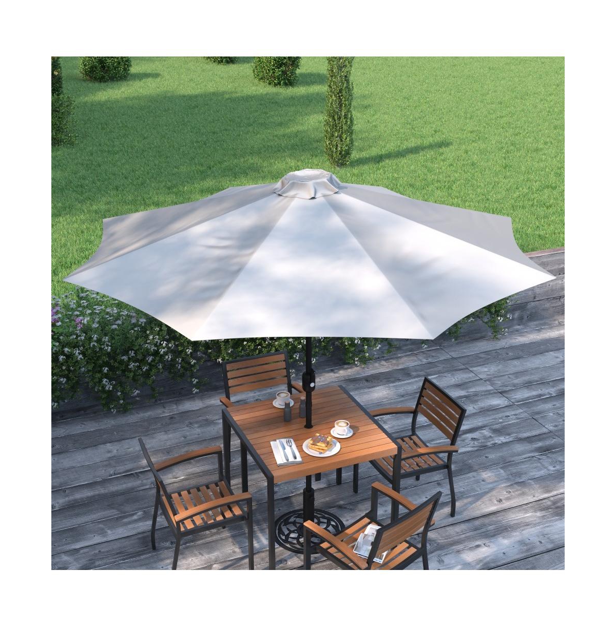 Bali Round Uv Resistant Outdoor Patio Umbrella With Height Lever And 33 Push Button Tilt