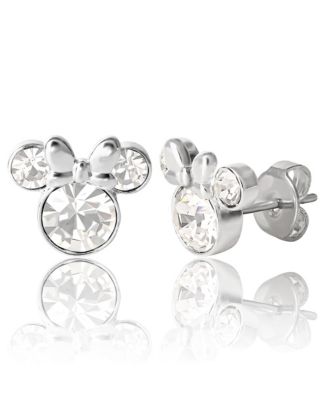 Womens Minnie Mouse Birthstone Stud Earrings