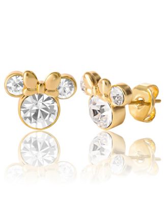 Womens Minnie Mouse Birthstone Stud Earrings