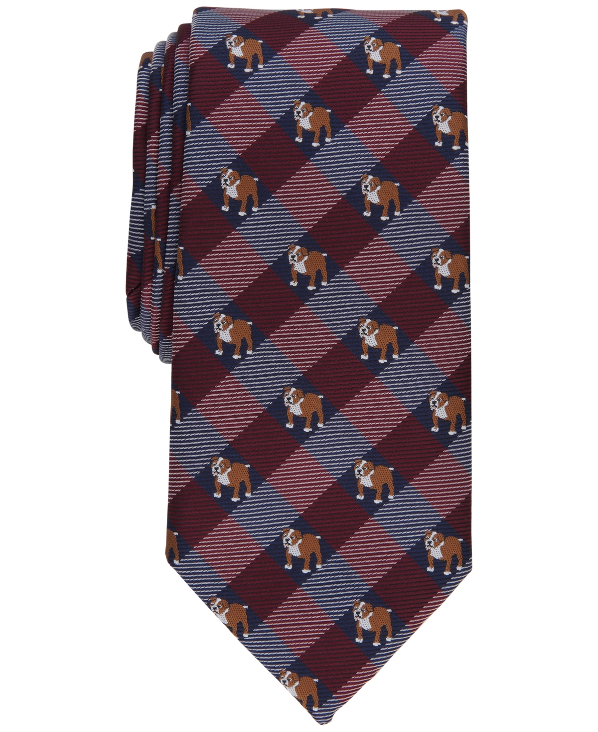 Club Room Men's Murray Plaid Dog Tie, Created For Macy's In Burgundy