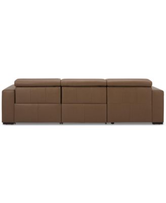 Nevio 115" 3-Pc. Leather Sectional with 2 Power Recliners, Headrests and Chaise, Created For Macy's