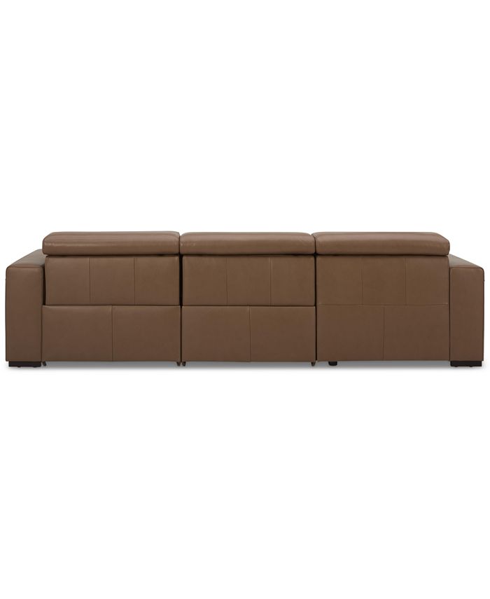 Furniture Nevio 115" 3Pc. Leather Sectional with 2 Power Recliners