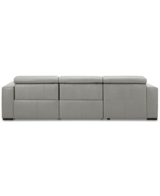 Nevio 115" 3-Pc. Leather Sectional with 2 Power Recliners, Headrests and Chaise, Created For Macy's