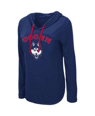 Women's Navy UConn Huskies My Lover Lightweight Hooded Long Sleeve T-shirt
