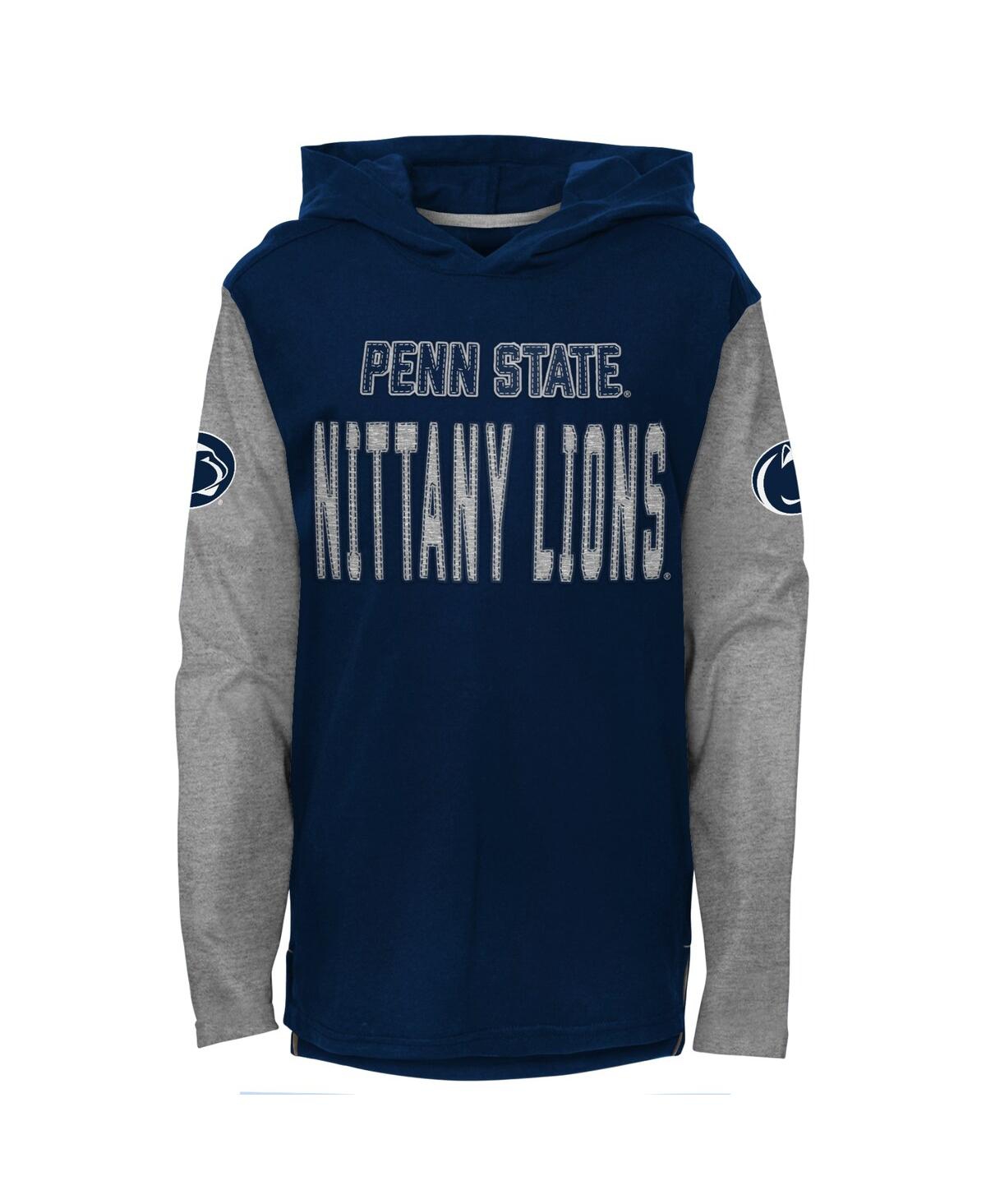 Shop Outerstuff Big Boys Navy Penn State Nittany Lions Heritage Hoodie Long Sleeve T-shirt