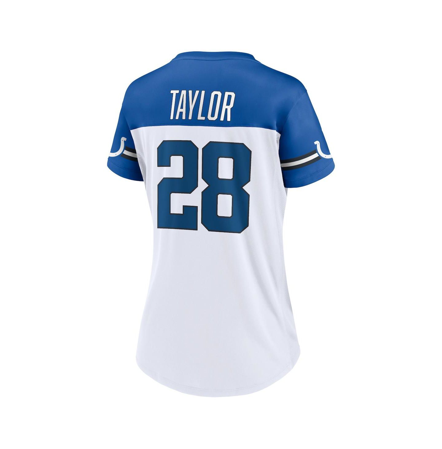 Женский топ Fanatics Jonathan Taylor White Indianapolis Colts Athena Name and Number V-Neck — фото 3