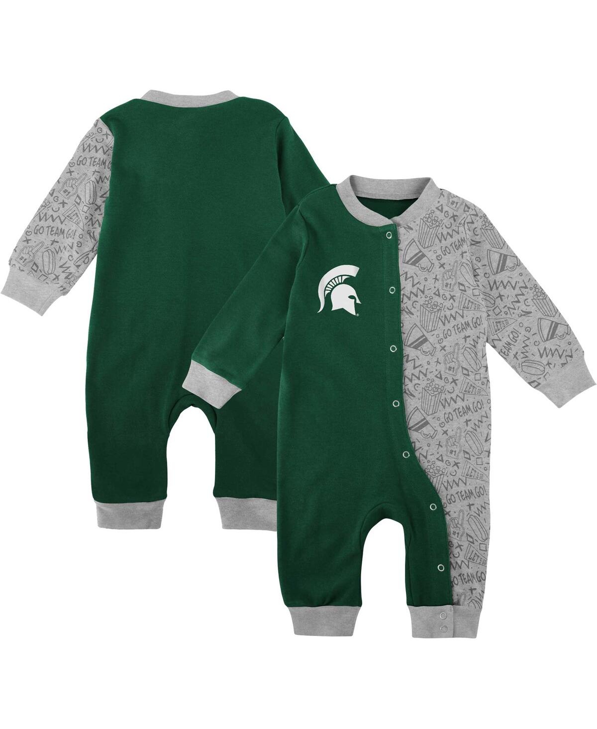 Outerstuff Infant Boys And Girls Green Michigan State Spartans Playbook Two-tone Sleeper In Green