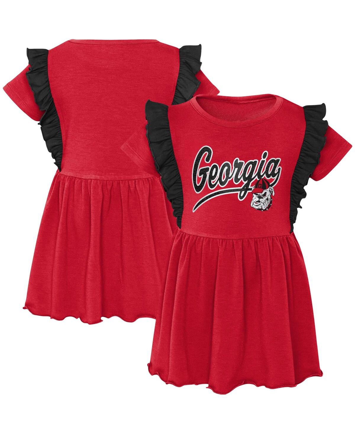 Outerstuff Babies' Girls Toddler Red Georgia Bulldogs Too Cute Tri-blend Dress