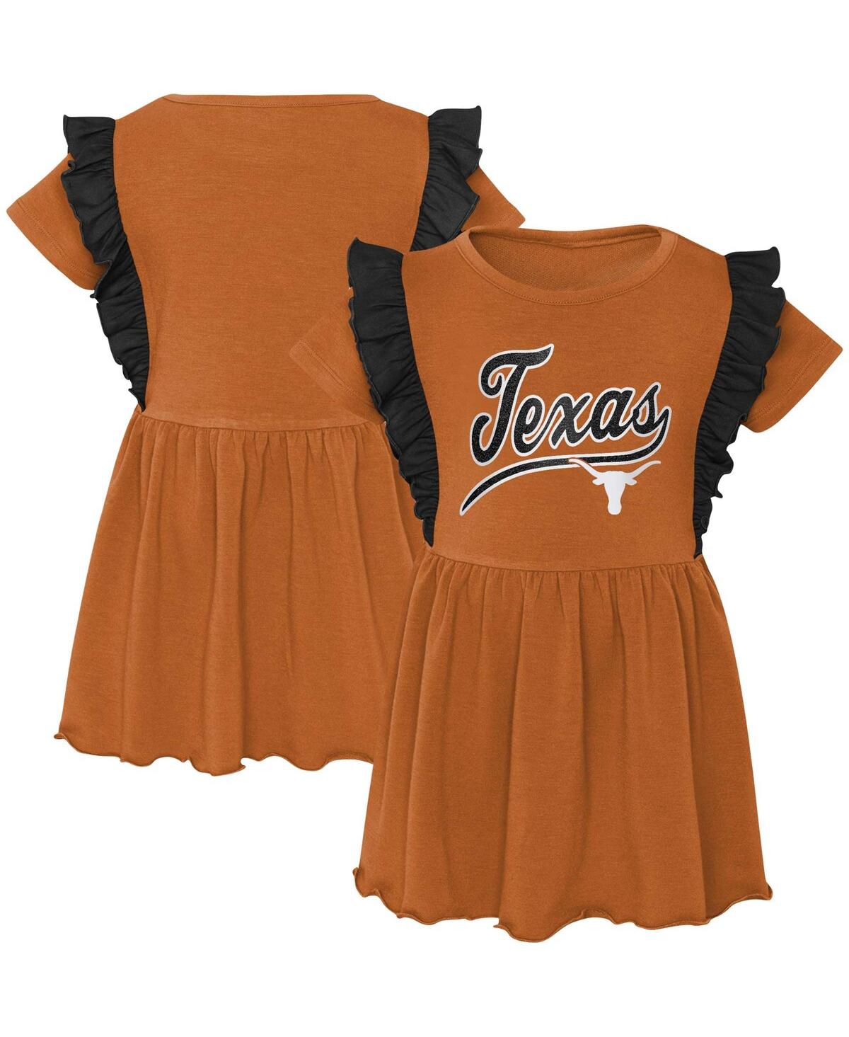 Outerstuff Babies' Girls Toddler Burnt Orange Texas Longhorns Too Cute Tri-blend Dress