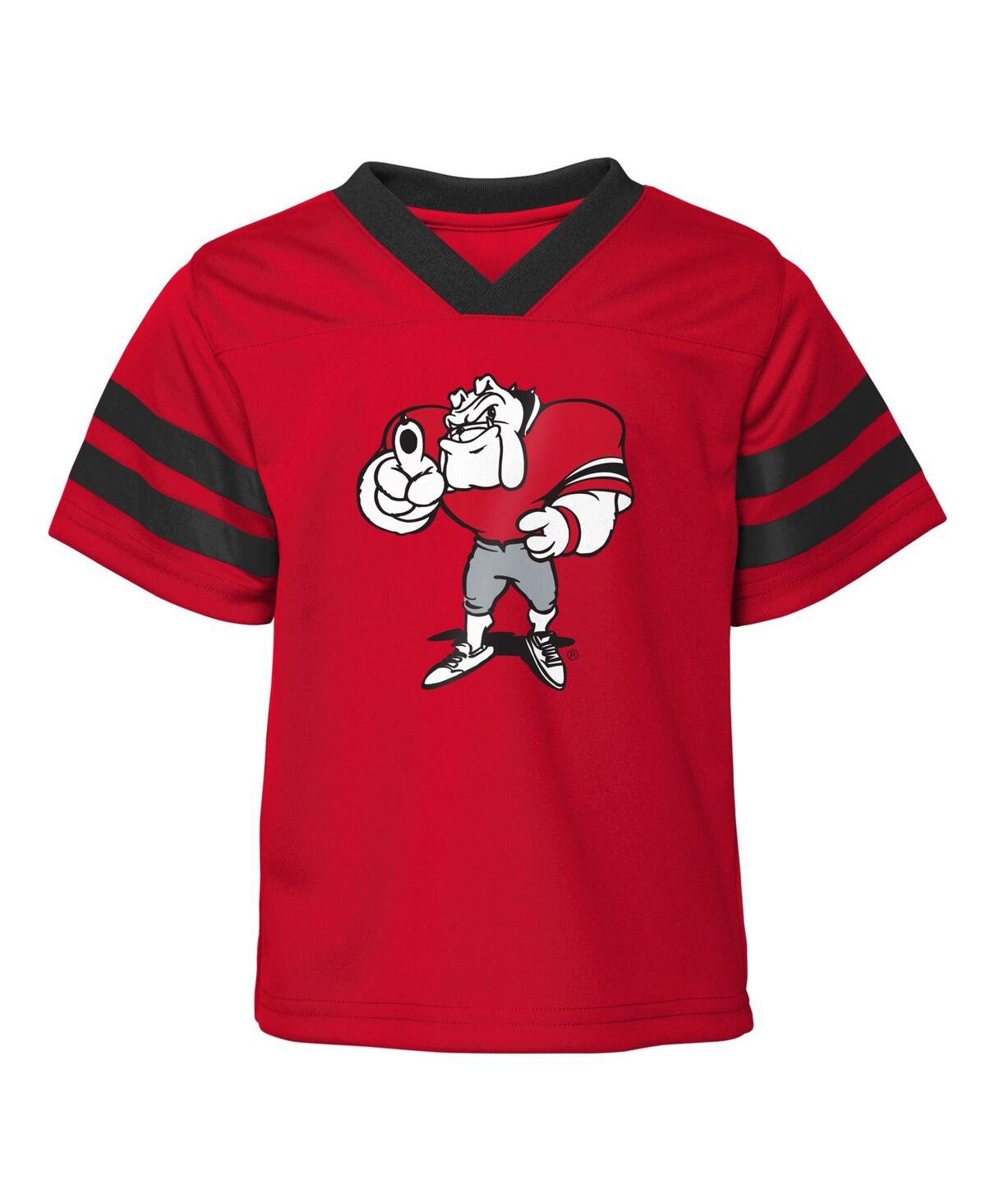 Outerstuff Toddler Boys And Girls Red Georgia Bulldogs Two-piece Red Zone Jersey And Pants Set In Red