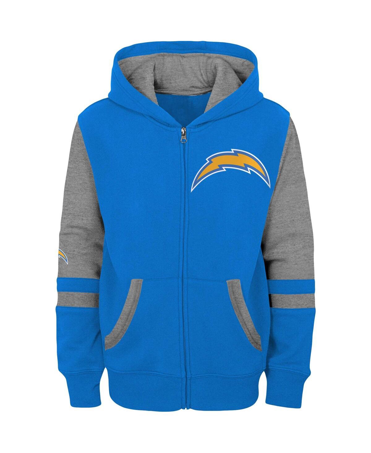 Big BoysLos Angeles Chargers Colorblock Full-Zip Hoodie - Powder Blue