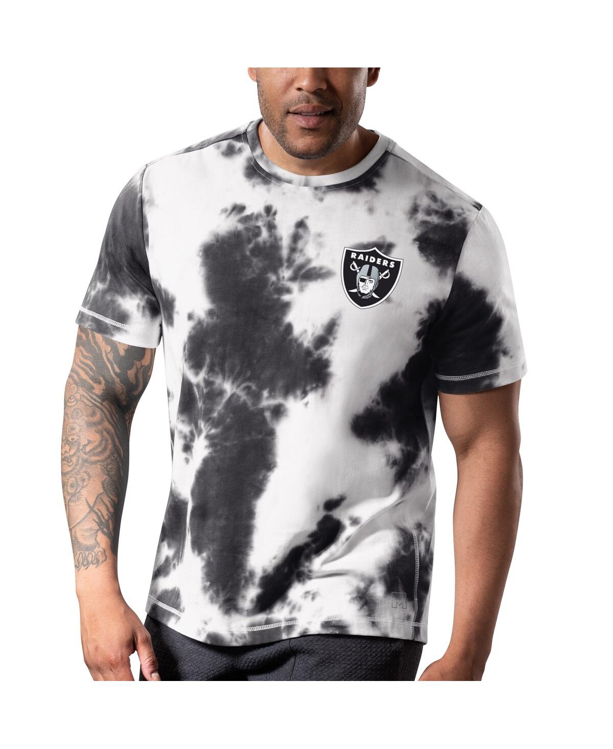 Msx By Michael Strahan Men's  Black Las Vegas Raiders Freestyle Tie-dye T-shirt