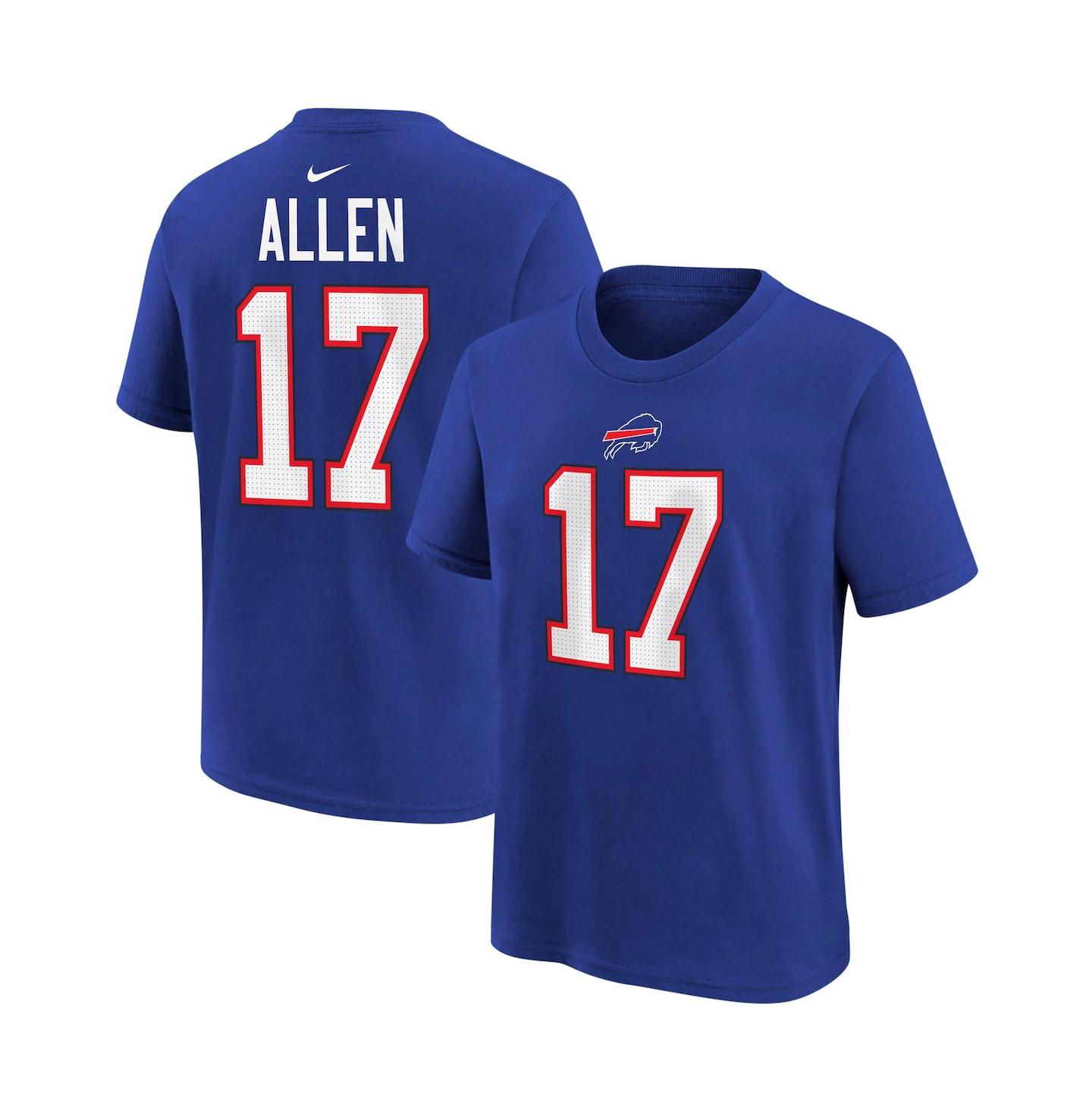 Футболка Nike Josh Allen Royal Buffalo Bills Player Name and Number для малышей — фото 1