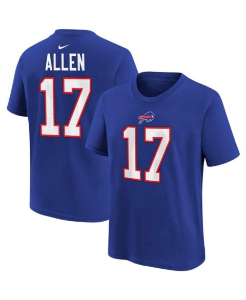Футболка Nike Josh Allen Royal Buffalo Bills Player Name and Number для малышей