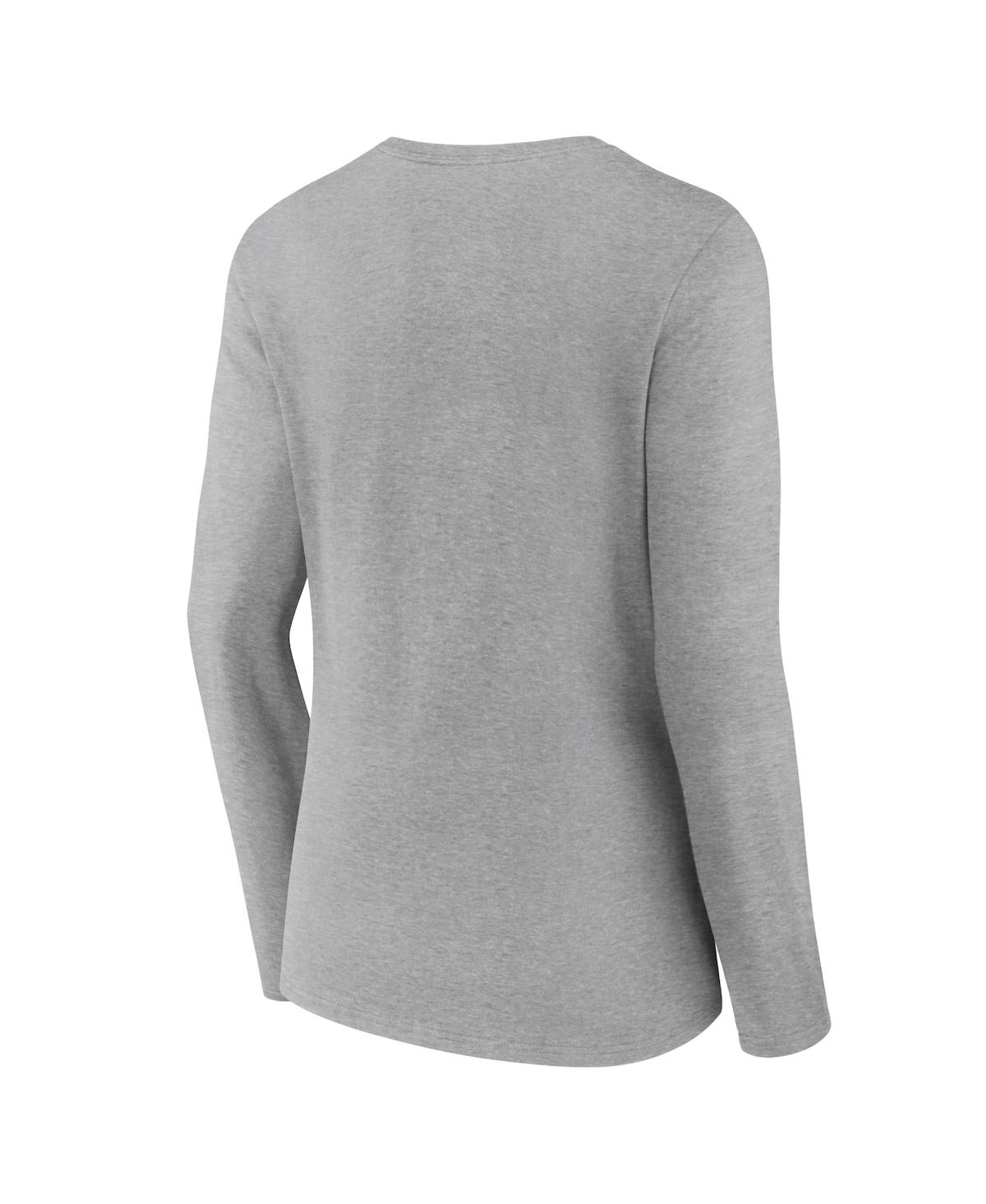 Fanatics Branded Heather Gray Tennessee Volunteers Basic Arch Long Sleeve V-neck T-shirt In Heather Gray