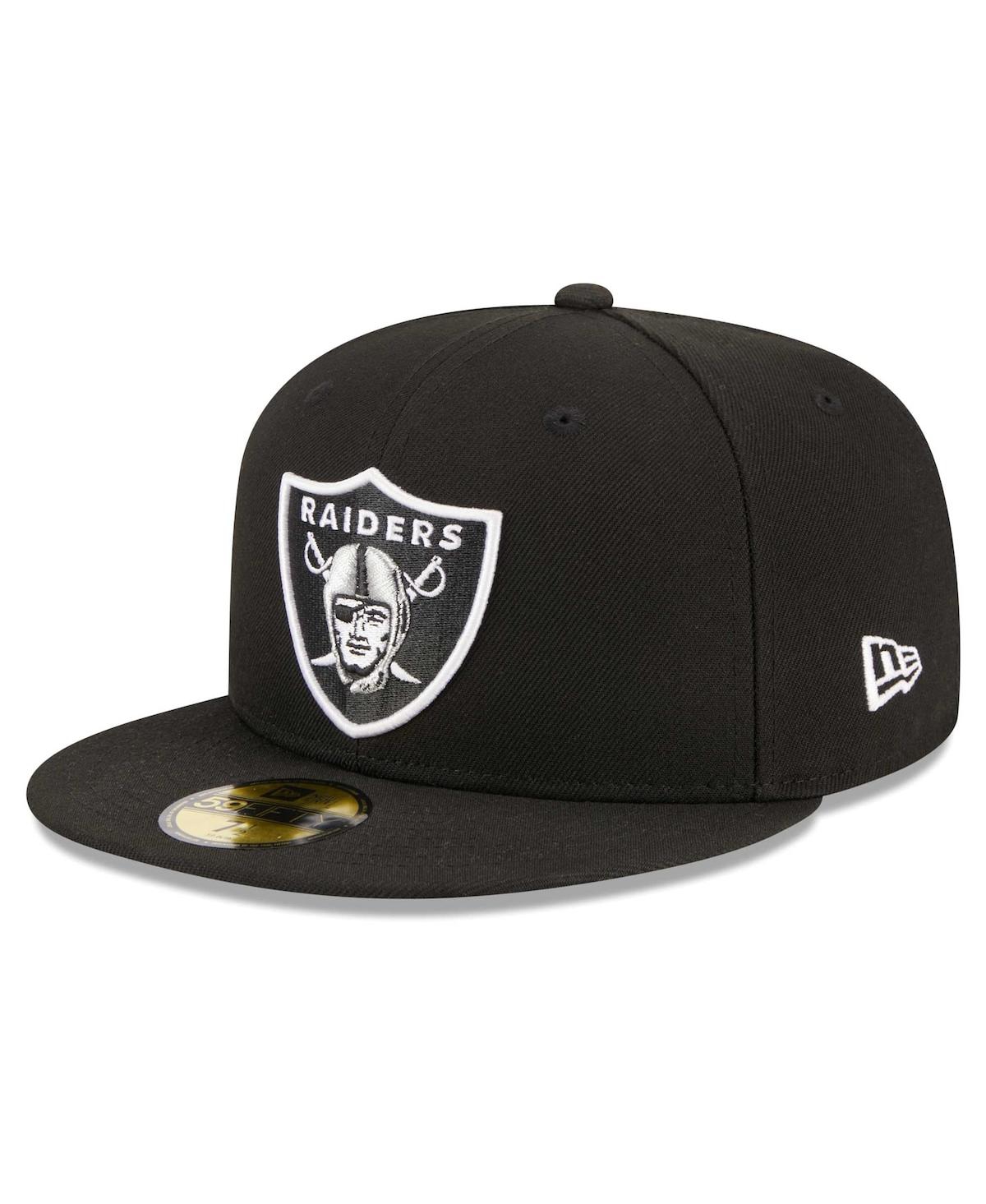 New Era Black Las Vegas Raiders  Main Patch 59fifty Fitted Hat In Black