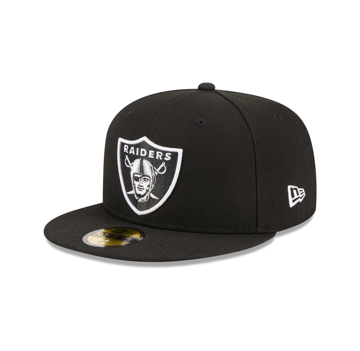 Men's Black Las Vegas Raiders Main Patch 59FIFTY Fitted Hat