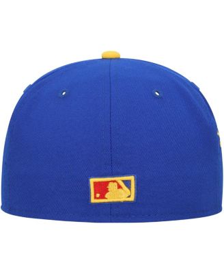 Men's Royal, Yellow Distressed Florida Marlins Cooperstown Collection Empire 59FIFTY Fitted Hat