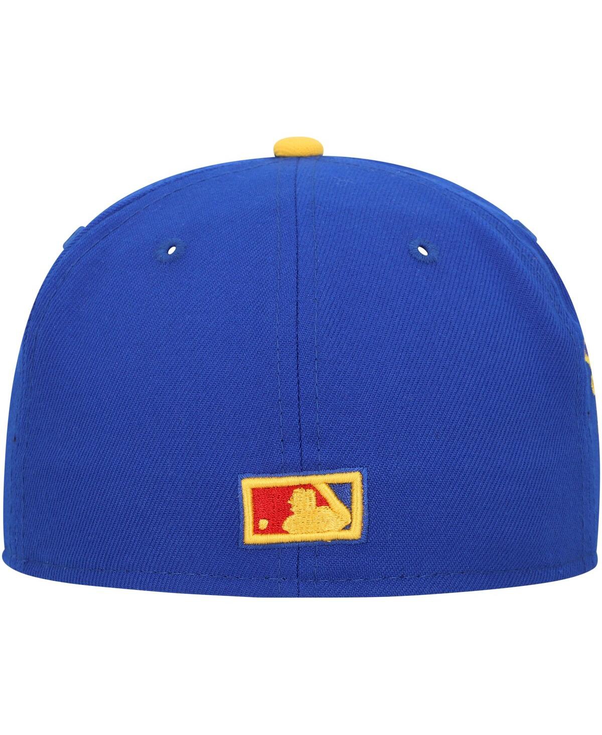 Men's New Era Yellow Distressed Florida Marlins Cooperstown Collection Empire 59FIFTY Fitted Hat - Yellow