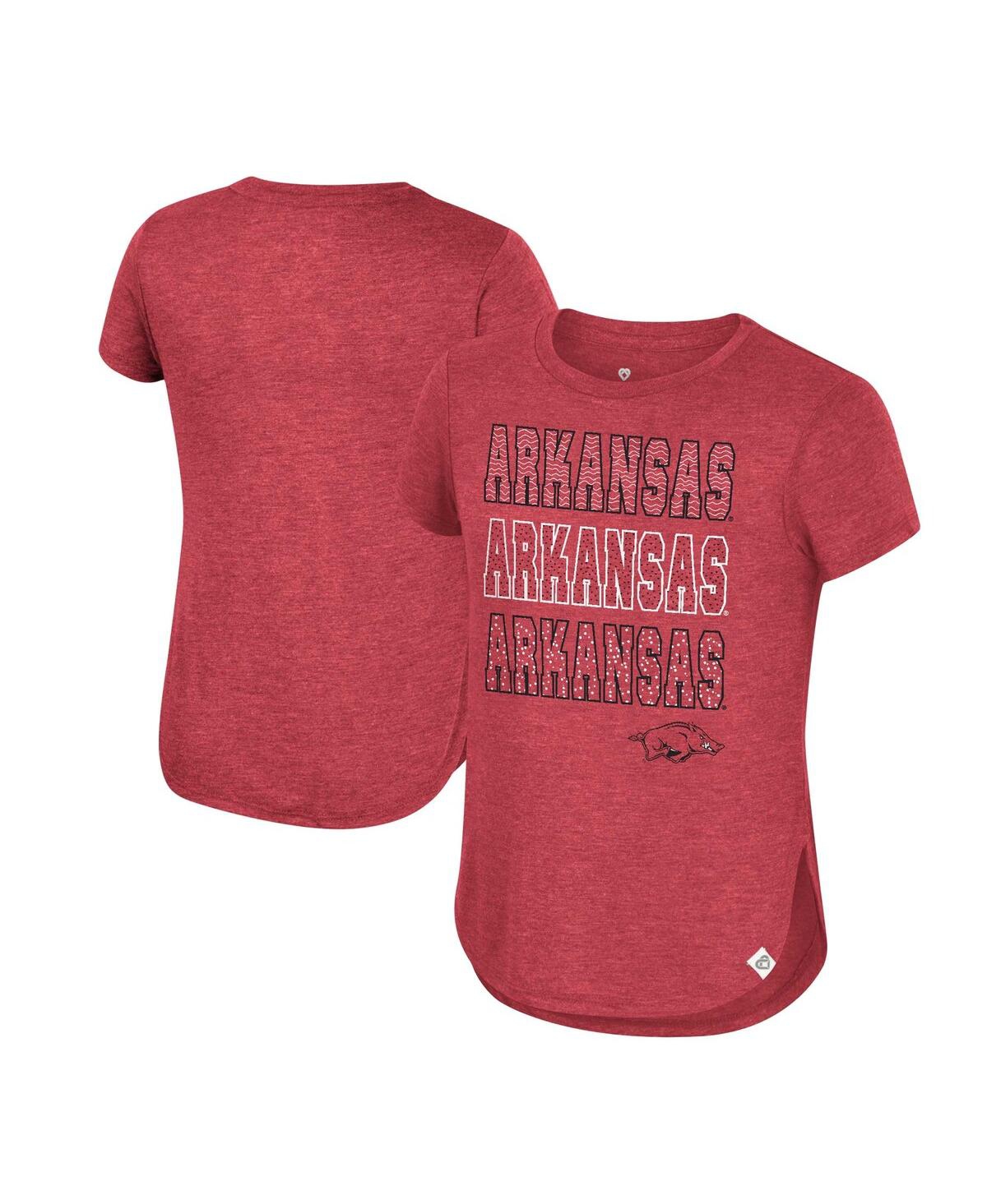 Colosseum Kids' Big Girls  Cardinal Arkansas Razorbacks Hathaway T-shirt