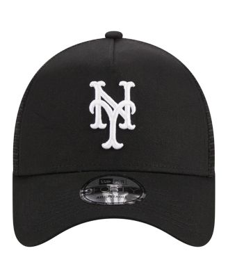 Men's Black New York Mets A-Frame 9FORTY Trucker Adjustable Hat